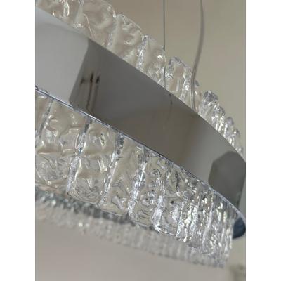  SimoEng Murano Glass Pendant Chandelier Hammered Clear
