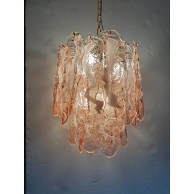  SimoEng Murano Glass Spider Sputnik Chandelier in Pink and White