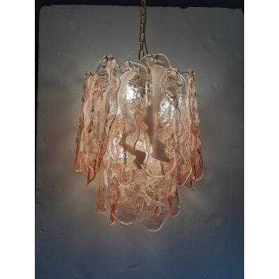  SimoEng Murano Glass Spider Sputnik Chandelier in Pink and White