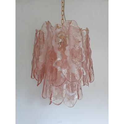  SimoEng Murano Glass Spider Sputnik Chandelier in Pink and White