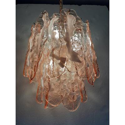  SimoEng Murano Glass Spider Sputnik Chandelier in Pink and White