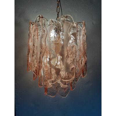  SimoEng Murano Glass Spider Sputnik Chandelier in Pink and White