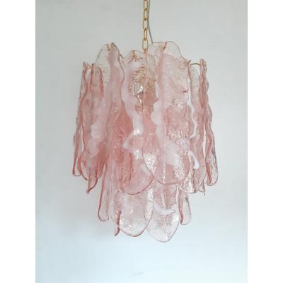  SimoEng Murano Glass Spider Sputnik Chandelier in Pink and White