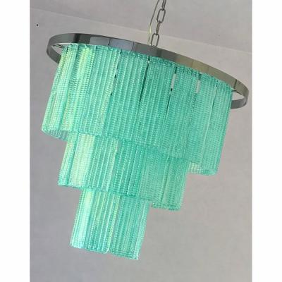  SimoEng Murano Glass Sputnik Chandelier Mazzega Style in Sea Green Italian SimoEng
