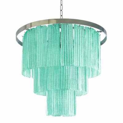  SimoEng Murano Glass Sputnik Chandelier Mazzega Style in Sea Green Italian SimoEng