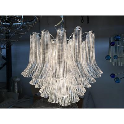  SimoEng Murano Glass Sputnik Chandelier With Clear Seghettata Italian Glass