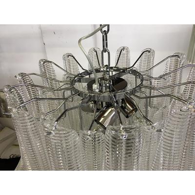  SimoEng Murano Glass Sputnik Chandelier With Clear Seghettata Italian Glass