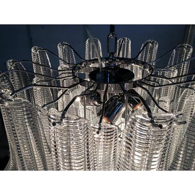  SimoEng Murano Glass Sputnik Chandelier With Clear Seghettata Italian Glass