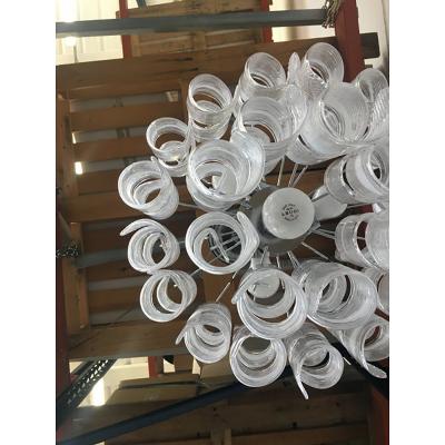  SimoEng Murano Glass Sputnik Chandelier With Swirling Italian Glass Clear and White