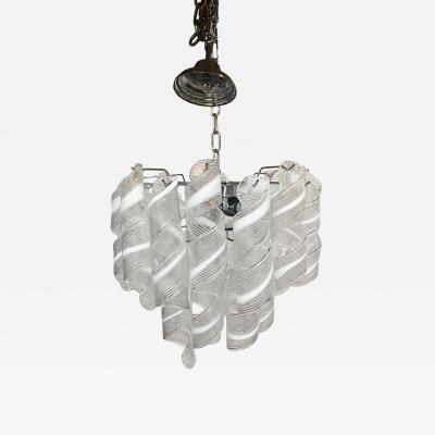  SimoEng Murano Glass Sputnik Chandelier With Swirling Italian Glass Clear and White