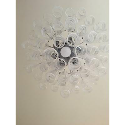  SimoEng Murano Glass Sputnik Chandelier With Swirling Italian Glass Clear and White