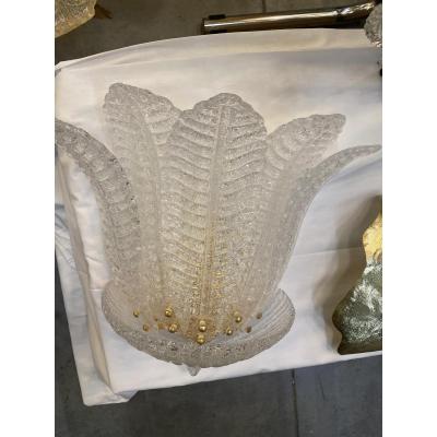  SimoEng Murano Glass Tronchi Wall Sconces in Transparent Gold by SimoEng Set of 4