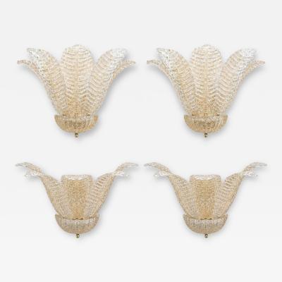  SimoEng Murano Glass Tronchi Wall Sconces in Transparent Gold by SimoEng Set of 4