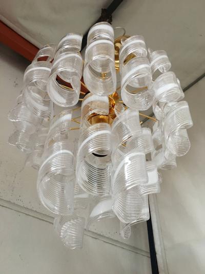  SimoEng Murano Glass Virgola Venini Style Multicolor Chandelier