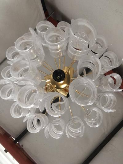  SimoEng Murano Glass Virgola Venini Style Multicolor Chandelier