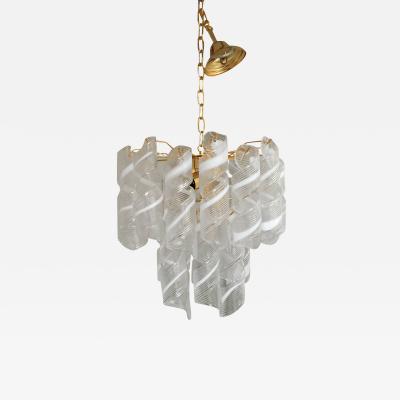  SimoEng Murano Glass Virgola Venini Style Multicolor Chandelier