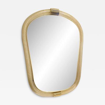  SimoEng Murano Glass Wall Mirror with Torciglione Torchon by Simoeng