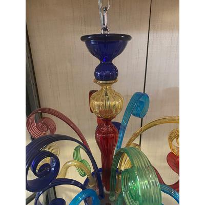  SimoEng Murano Multicolors Glass Chandelier Random Colors 5 Arms