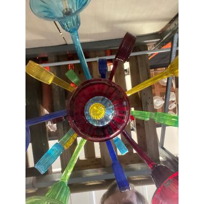  SimoEng Murano Multicolors Glass Chandelier Random Colors 5 Arms