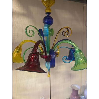  SimoEng Murano Multicolors Glass Chandelier Random Colors 5 Arms