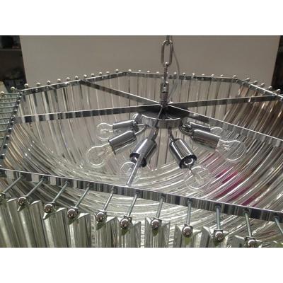  SimoEng Murano Style Glass Chandelier Arc in Clear Color With Kromo Metal Frame
