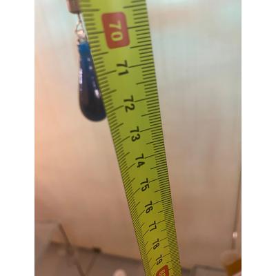  SimoEng Murano Style Glass Chandelier in Blue Lattimo Color