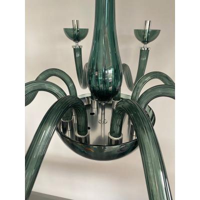 SimoEng Murano Style Glass Chandelier in Light Green Italian Art Glass