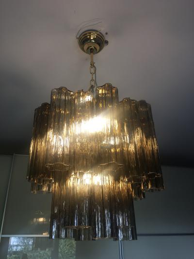  SimoEng Murano Style Glass Chandelier in Pink Color