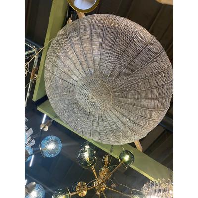  SimoEng Murano Style Glass Flush Mount in Clear Italian Art