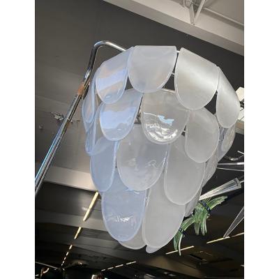  SimoEng Murano Style Glass Kromo With Frosted Leaves Chandelier