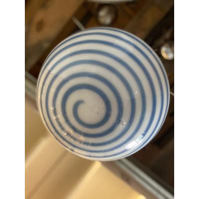  SimoEng Murano Style Glass Pendant Swirling Blue and White