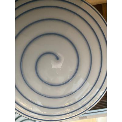  SimoEng Murano Style Glass Pendant Swirling Blue and White