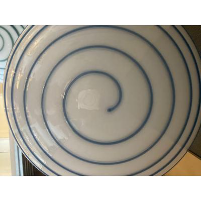  SimoEng Murano Style Glass Pendant Swirling Blue and White