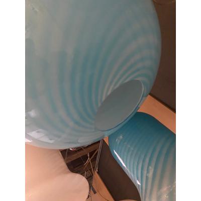  SimoEng Murano Style Glass Pendant Swirling Blue and White