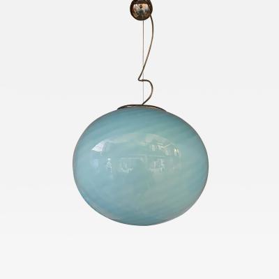  SimoEng Murano Style Glass Pendant Swirling Blue and White