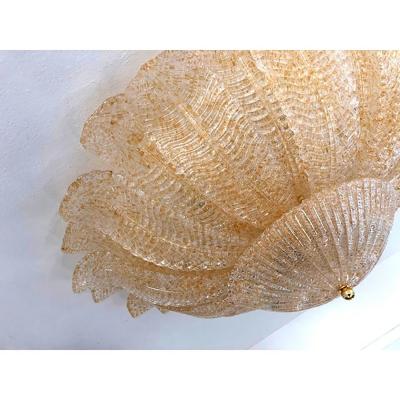  SimoEng Murano Style Glass Sputnik Chandelier Flush Mounts Mazzega Style a Pair