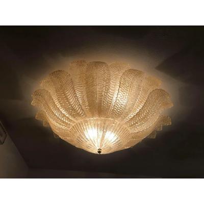  SimoEng Murano Style Glass Sputnik Chandelier Flush Mounts Mazzega Style a Pair