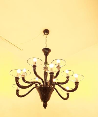  SimoEng Murano glass black 6 6 lights custom colors and sizes