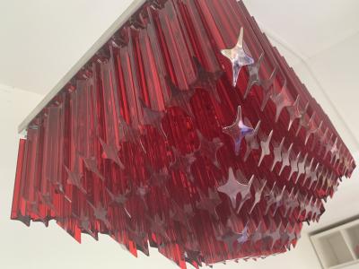  SimoEng Murano glass flush mount italian light Quadriedo cut 45 degree quadriedo