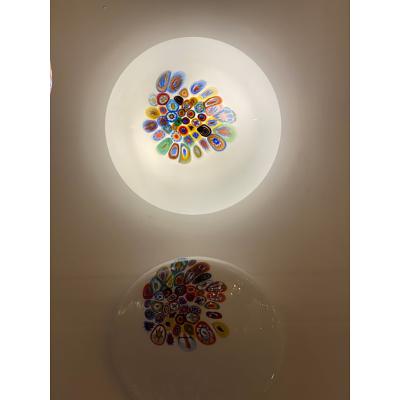  SimoEng Murrine Sphere in Murano Style Glass With Multicolored Wall Sconce