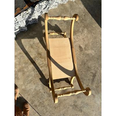  SimoEng Natural Bedside Chair in Unpainted Wood in Hollywood Regency Style