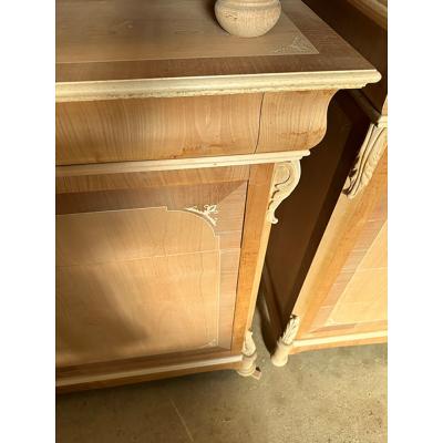  SimoEng Natural Unpainted Set of a Chest of Drawers and Two Bedside Tables for Bedroom