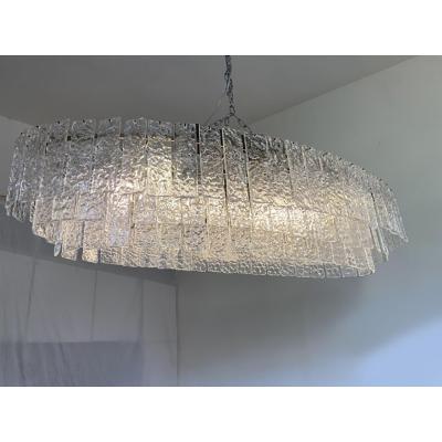  SimoEng Oval Hammered Strip Listelli Chandelier by Simoeng in Mid Century Modern Style
