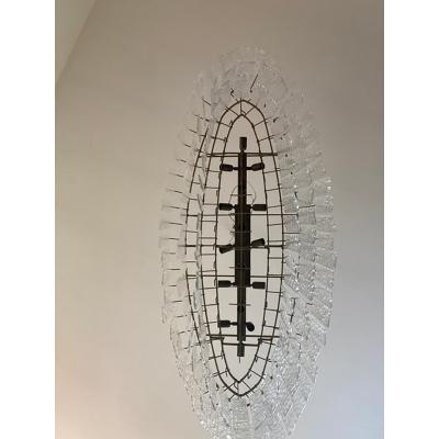  SimoEng Oval Hammered Strip Listelli Chandelier by Simoeng in Mid Century Modern Style