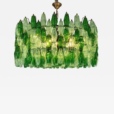  SimoEng Oversized Murano Glass Poliedro Chandelier in Burnished Venini Style