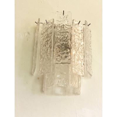  SimoEng Pair of Contemporary Hammered Strips Listelli Murano Glass