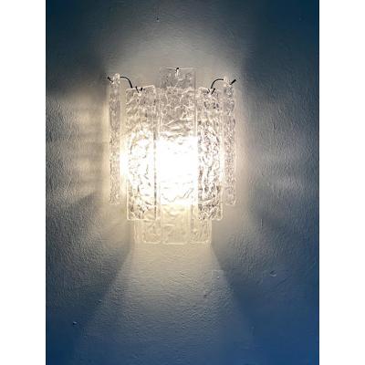  SimoEng Pair of Contemporary Hammered Strips Listelli Murano Glass