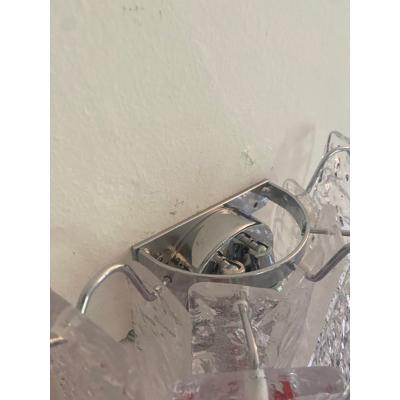  SimoEng Pair of Contemporary Hammered Strips Listelli Murano Glass