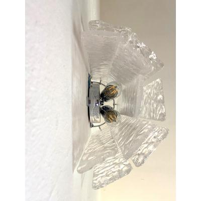  SimoEng Pair of Contemporary Hammered Strips Listelli Murano Glass