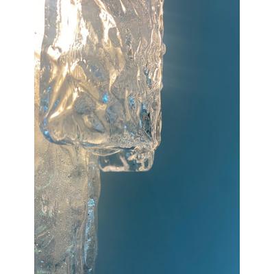  SimoEng Pair of Contemporary Hammered Strips Listelli Murano Glass Gold Wall Sconces